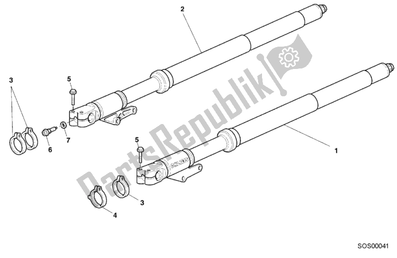 Toutes les pièces pour le Fourche Avant du Ducati Superbike 996 SPS 2000